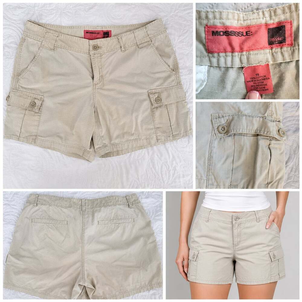Mossimo Khaki Cotton Cargo Shorts Size 15 Y2K